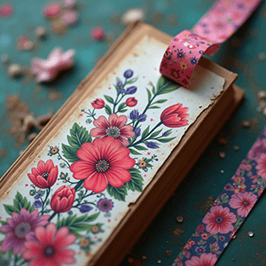 washi-washi-tape-decorated-book-mark