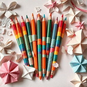 washi-washi-tape-decorated-pens-pencils